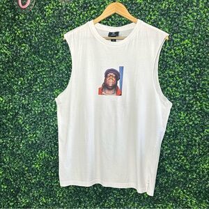 Biggie Notorious BIG Muscle Graphic  White Sleeveless Tank Sz L